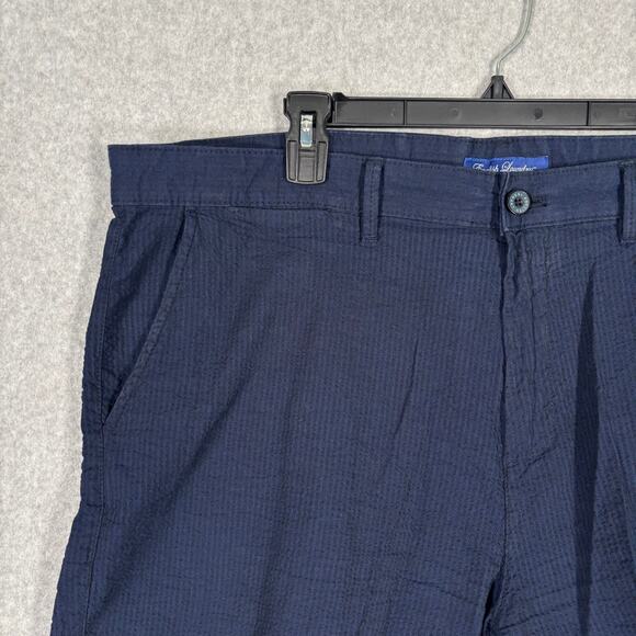 English Laundry Seersucker Shorts 40 Blue‎ Black Cotton Golf Classic 9" Inseam - Picture 2 of 9